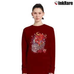 Women’s 90s Chicago Bulls Mascot Graphic Long-Sleeve Top in maroon | Sleek, Versatile, All-Season