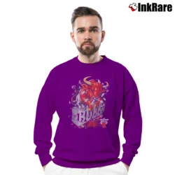 Men’s 90s Chicago Bulls Mascot Graphic Crewneck Sweatshirt in purple | Cozy Fabric, Clean Style