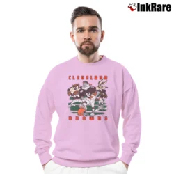 Men’s 90s Cleveland Browns NFL Looney Tunes Football Crewneck Sweatshirt in light pink | Cozy Fabric, Clean Style