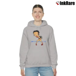 Women’s 90s Cyber Betty Boop Too Sexy For You Dot Com Cozy Hoodie in sport grey | Warm, Structured, Stylish
