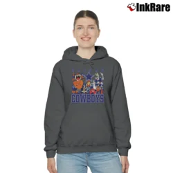 Women’s 90s Dallas Cowboys Bugs Bunny Taz Looney Tunes Cozy Hoodie in charcoal | Warm, Structured, Stylish