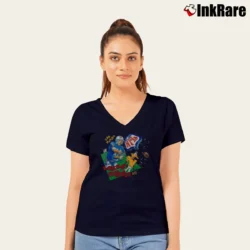 Women’s 90s Dan Marino Miami Dolphins Looney Tunes V-Neck Tee in navy | Chic Neckline, Soft Texture