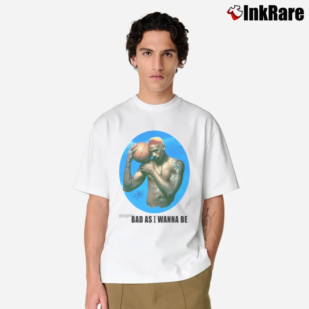 Men’s 90s Dennis Rodman Bad As I Wanna Be Classic T-Shirt in white | Soft, Breathable Everyday Wear