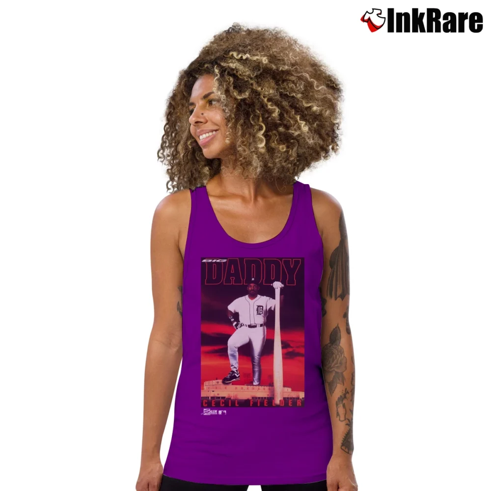 Women’s 90s Detroit Tigers Big Daddy Cecil Fielder Tank Top in purple | Lightweight, Movement-Friendly