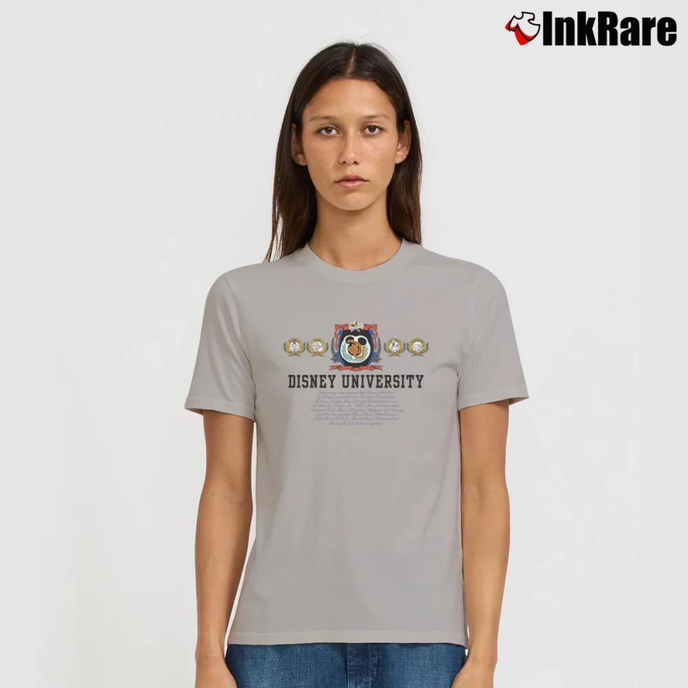Women’s 90s Disney Euro Disneyland University Souvenir Signature T-Shirt in sport grey | Soft, Flattering Fit