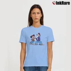 Women’s 90s Disney Mickey Goofy Hip Hop Rap Velva Sheen Signature T-Shirt in light blue | Soft, Flattering Fit