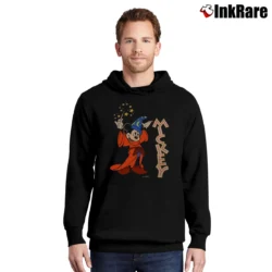 Men’s 90s Disney Sorcerer Mickey Fantasia Promo Pullover Hoodie in black | Cozy, Durable, Modern Fit