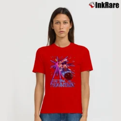 Women’s 90s Disney Space Mountain Mickey Mouse Promo Signature T-Shirt in red | Soft, Flattering Fit