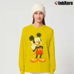 Women’s 90s Disney World Theme Park Mickey Mouse Cartoon Long-Sleeve Top in yellow | Sleek, Versatile, All-Season