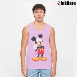 Men’s 90s Disney World Theme Park Mickey Mouse Cartoon Tank Top in light pink | Breathable, Active-Friendly Design