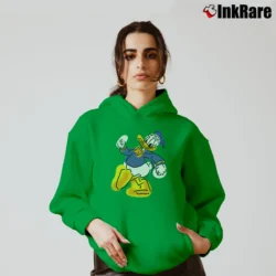 Women’s 90s Donald Duck Disney Graphic Cartoon Cozy Hoodie in irish green | Warm, Structured, Stylish