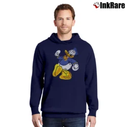 Men’s 90s Donald Duck Disney Graphic Cartoon Pullover Hoodie in navy | Cozy, Durable, Modern Fit