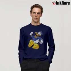 Men’s 90s Donald Duck Disney Graphic Cartoon Long-Sleeve Shirt in navy | Sleek, Lightweight, Year-Round Wear