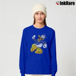 Women’s 90s Donald Duck Disney Graphic Cartoon Long-Sleeve Top in royal blue | Sleek, Versatile, All-Season