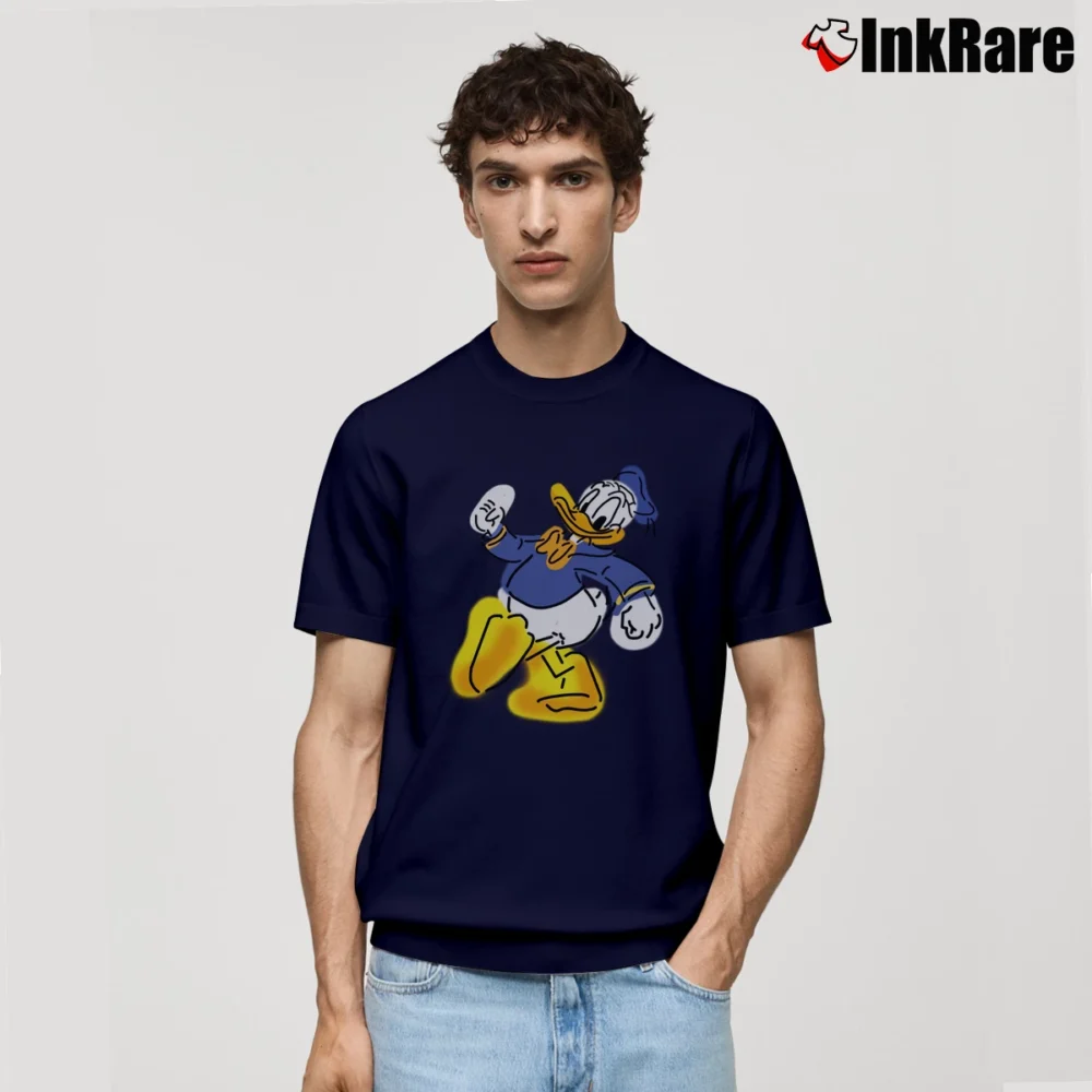 Men’s 90s Donald Duck Disney Graphic Cartoon Classic T-Shirt in navy | Soft, Breathable Everyday Wear