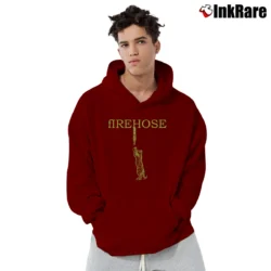 Men’s 90s Firehose Cat Band Rock Tour Pullover Hoodie in maroon | Cozy, Durable, Modern Fit