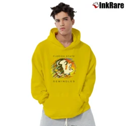 Men’s 90s FSU Osceola Mascot Florida State Seminoles College Pullover Hoodie in yellow | Cozy, Durable, Modern Fit