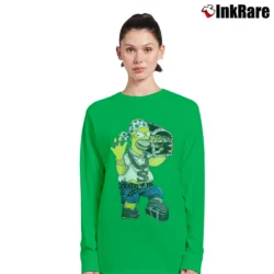 Women’s 90s Gangster Pirate Homer Simpson Bootleg Simpsons Long-Sleeve Top in irish green | Sleek, Versatile, All-Season