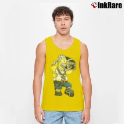Men’s 90s Gangster Pirate Homer Simpson Bootleg Simpsons Tank Top in yellow | Breathable, Active-Friendly Design