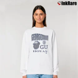 Women’s 90s Georgetown Hoyas Bulldog Mascot Relaxed Sweatshirt in white | Soft, Laid-Back Vibe