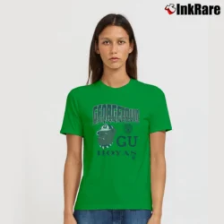 Women’s 90s Georgetown Hoyas Bulldog Mascot Signature T-Shirt in irish green | Soft, Flattering Fit