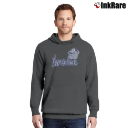 Men’s 90s Georgetown Hoyas Jack Bulldog Mascot Pullover Hoodie in charcoal | Cozy, Durable, Modern Fit