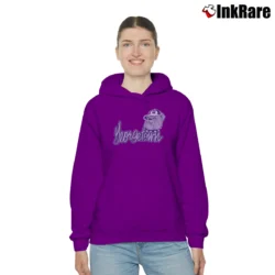 Women’s 90s Georgetown Hoyas Jack Bulldog Mascot Cozy Hoodie in purple | Warm, Structured, Stylish