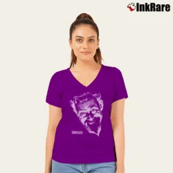 Women’s 90s Ghoulardi WJW TV Graphic V-Neck Tee in purple | Chic Neckline, Soft Texture