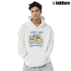 Men’s 90s Got Ya Pokemon Gotta Catch Em All Nintendo Pullover Hoodie in white | Cozy, Durable, Modern Fit