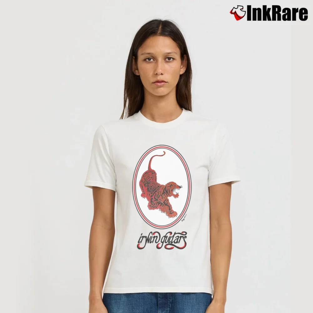 Women’s 90s Grateful Dead Irwin Guitars Band Signature T-Shirt in white | Soft, Flattering Fit