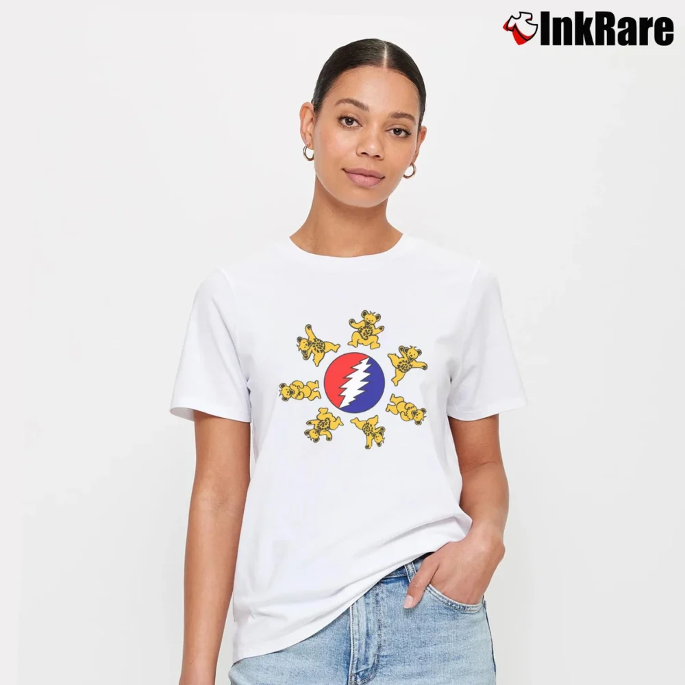 Women’s 90s Grateful Dead Tour Design Signature T-Shirt in white | Soft, Flattering Fit