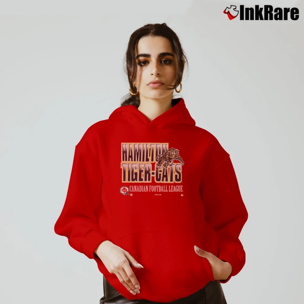 Women’s 90s Hamilton Tiger Cats CFL Football Cozy Hoodie in red | Warm, Structured, Stylish