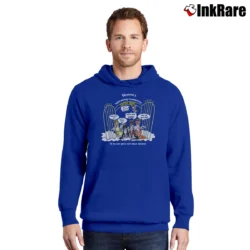Men’s 90s Heaven's Welcoming Committee Cat Lover Classic Pullover Hoodie in royal blue | Cozy, Durable, Modern Fit
