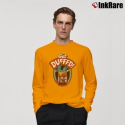 Men’s 90s Homer Simpson Duff Beer Gets Duffed The Simpsons Long-Sleeve Shirt in orange | Sleek, Lightweight, Year-Round Wear