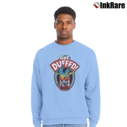 Men’s 90s Homer Simpson Duff Beer Gets Duffed The Simpsons Crewneck Sweatshirt in light blue | Cozy Fabric, Clean Style