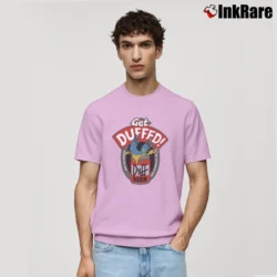 Men’s 90s Homer Simpson Duff Beer Gets Duffed The Simpsons Classic T-Shirt in light pink | Soft, Breathable Everyday Wear