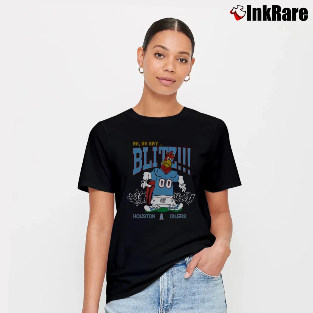 Women’s 90s Houston Oilers Foghorn Leghorn Looney Tunes Signature T-Shirt in black | Soft, Flattering Fit