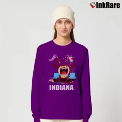 Women’s 90s Indiana University Taz Looney Tunes Long-Sleeve Top in purple | Sleek, Versatile, All-Season