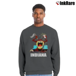 Men’s 90s Indiana University Taz Looney Tunes Crewneck Sweatshirt in charcoal | Cozy Fabric, Clean Style