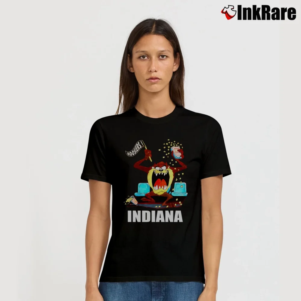 Women’s 90s Indiana University Taz Looney Tunes Signature T-Shirt in black | Soft, Flattering Fit