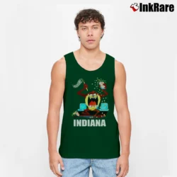 Men’s 90s Indiana University Taz Looney Tunes Tank Top in forest green | Breathable, Active-Friendly Design
