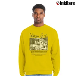 Men’s 90s Indigo Girls Folk Rock Featuring Alice In Wonderland Graphics Crewneck Sweatshirt in yellow | Cozy Fabric, Clean Style