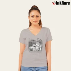 Women’s 90s Indigo Girls Folk Rock Featuring Alice In Wonderland Graphics V-Neck Tee in sport grey | Chic Neckline, Soft Texture