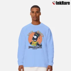 Men’s 90s Irie Bart The Simpsons Dreadlock Rasta Barbados Long-Sleeve Shirt in light blue | Sleek, Lightweight, Year-Round Wear