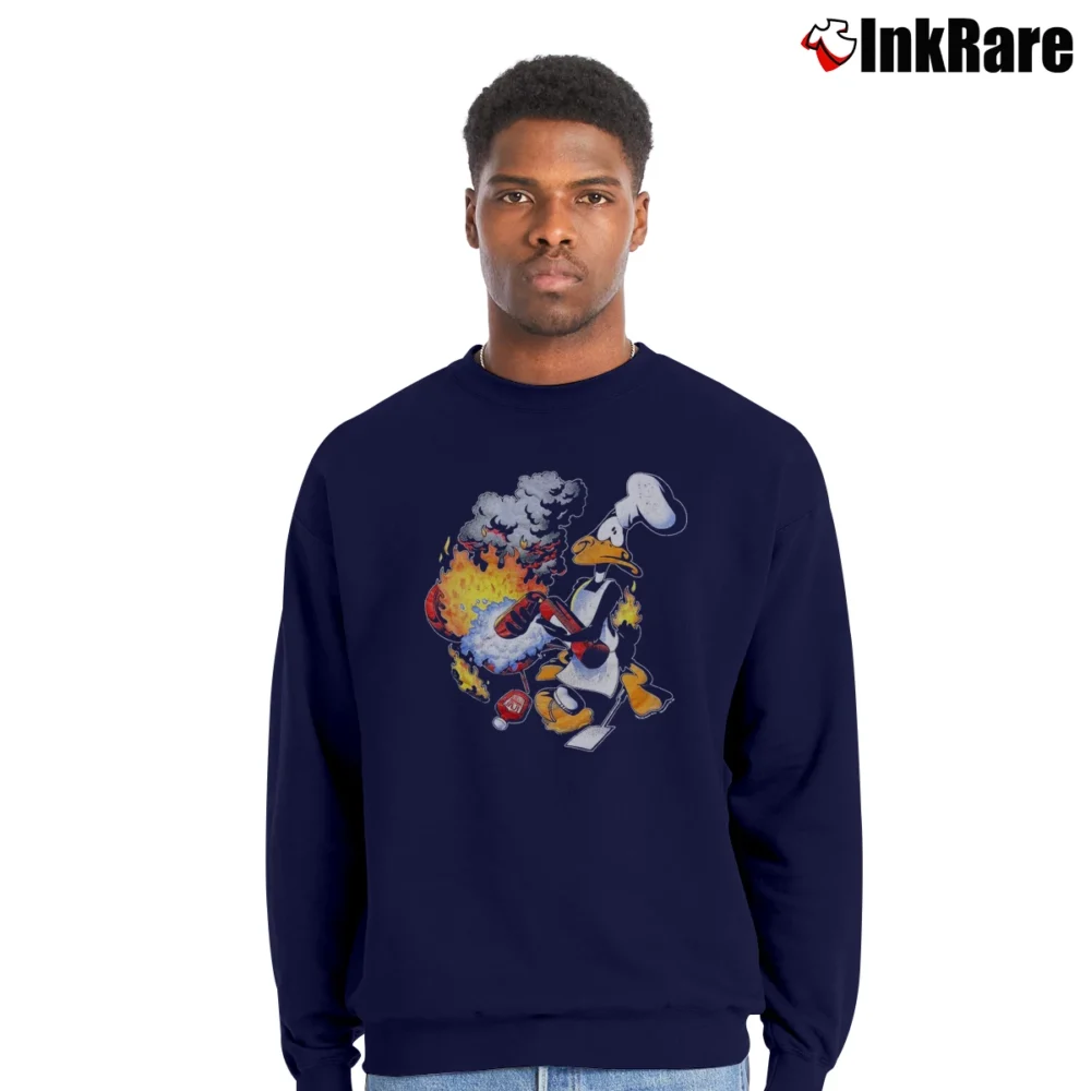 Men’s 90s Looney Tunes Daffy Duck You're Smokin Crewneck Sweatshirt in navy | Cozy Fabric, Clean Style