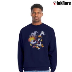 Men’s 90s Looney Tunes Daffy Duck You're Smokin Crewneck Sweatshirt in navy | Cozy Fabric, Clean Style