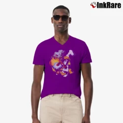 Men’s 90s Looney Tunes Daffy Duck You're Smokin V-Neck Tee in purple | Sharp, Breathable, Everyday Staple