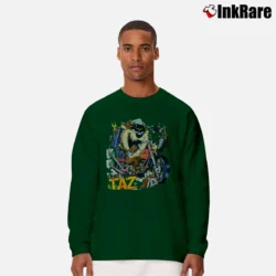 Men’s 90s Looney Tunes Tasmanian Devil Biker Wild Taz Long-Sleeve Shirt in forest green | Sleek, Lightweight, Year-Round Wear