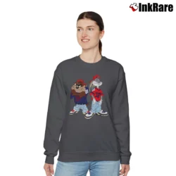 Women’s 90s Looney Tunes Taz Bugs Street Style Relaxed Sweatshirt in charcoal | Soft, Laid-Back Vibe