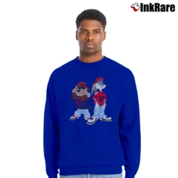 Men’s 90s Looney Tunes Taz Bugs Street Style Crewneck Sweatshirt in royal blue | Cozy Fabric, Clean Style